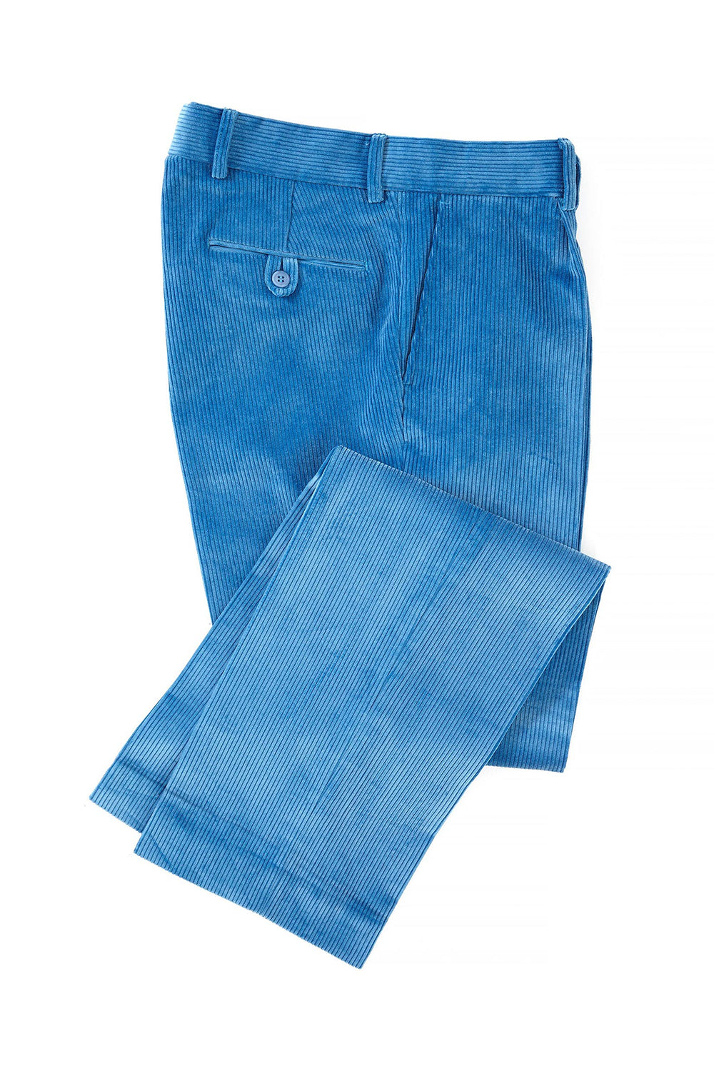 PANTALONI CATIFEA RAIATĂ BLEU - MARSAY