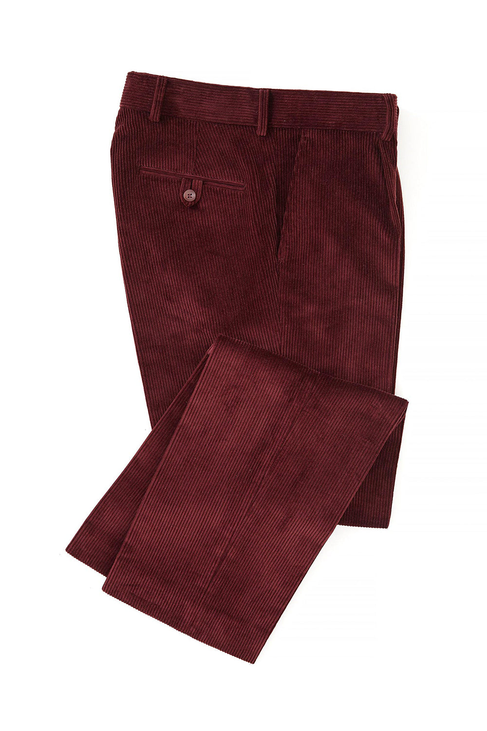 PANTALONI CATIFEA RAIATĂ BURGUNDY - MARSAY