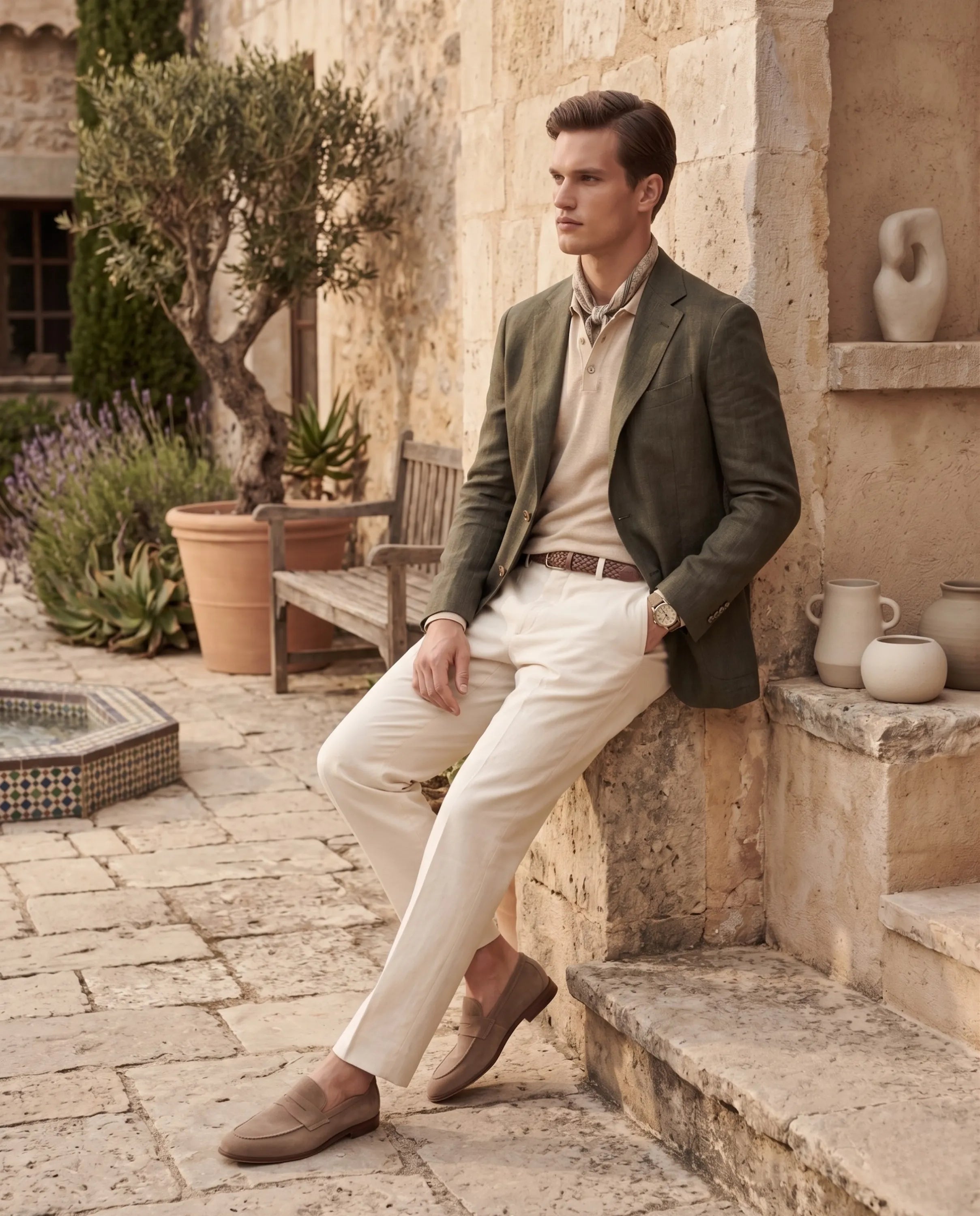 sacou casual, verde olive, in