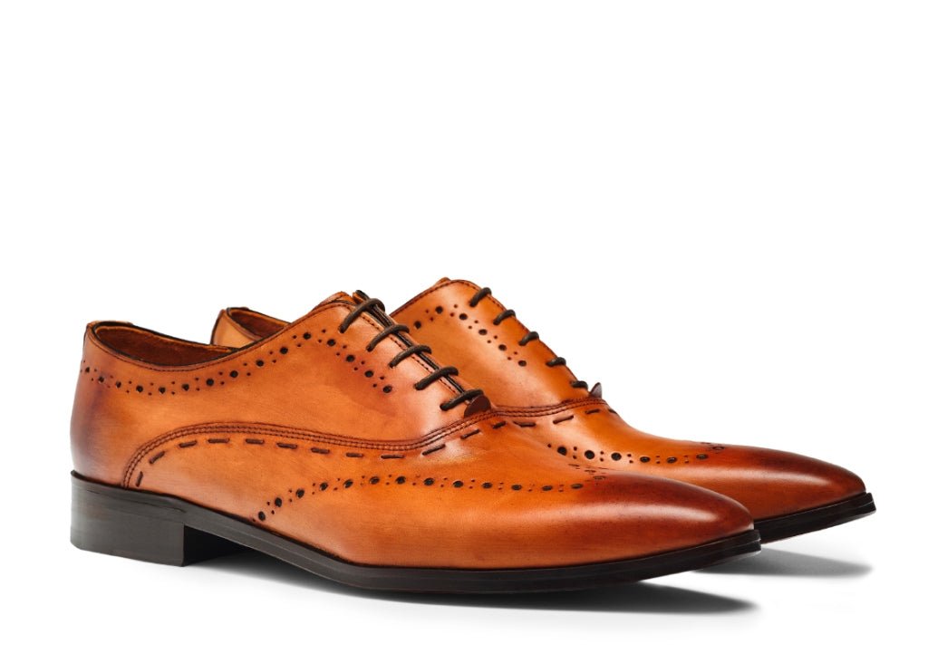 PANTOFI BĂRBAȚI DIN PIELE CU ȘIRETURI DECORATIVE IMOLA - MARSAY