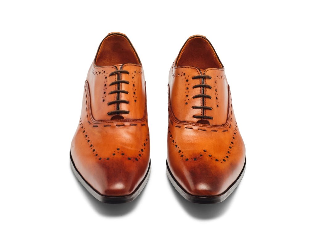 PANTOFI BĂRBAȚI DIN PIELE CU ȘIRETURI DECORATIVE IMOLA - MARSAY