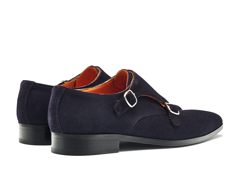 PANTOFI BLEUMARIN DE PIELE ÎNTOARSĂ CU CATARAMĂ CASORIA - MARSAY