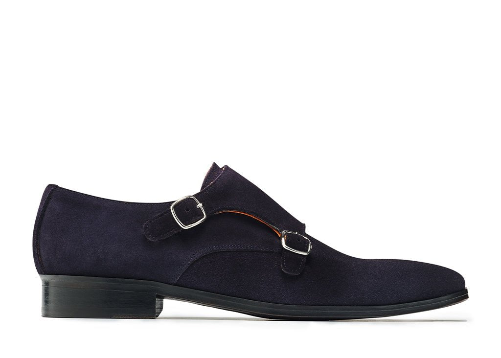 PANTOFI BLEUMARIN DE PIELE ÎNTOARSĂ CU CATARAMĂ CASORIA - MARSAY