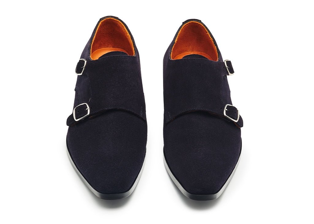 PANTOFI BLEUMARIN DE PIELE ÎNTOARSĂ CU CATARAMĂ CASORIA - MARSAY