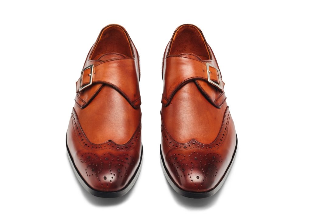 PANTOFI BROGUE DE PIELE NATURALĂ PATINATĂ PAVIA - MARSAY