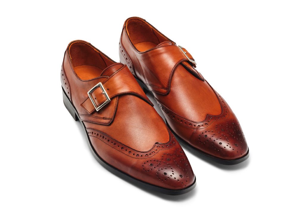 PANTOFI BROGUE DE PIELE NATURALĂ PATINATĂ PAVIA - MARSAY