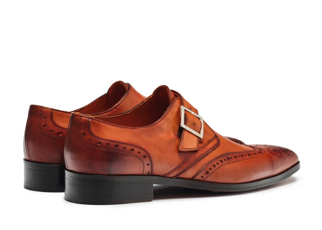 PANTOFI BROGUE DE PIELE NATURALĂ PATINATĂ PAVIA - MARSAY