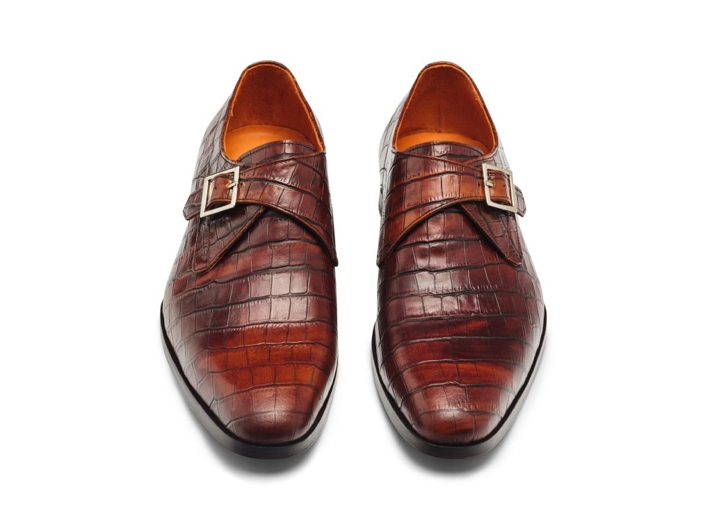 PANTOFI DE PIELE NATURALĂ CROCO TREVISO - MARSAY