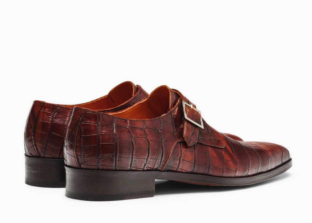 PANTOFI DE PIELE NATURALĂ CROCO TREVISO - MARSAY