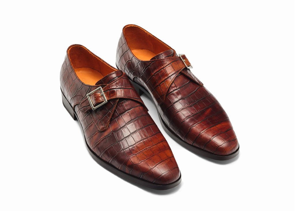 PANTOFI DE PIELE NATURALĂ CROCO TREVISO - MARSAY