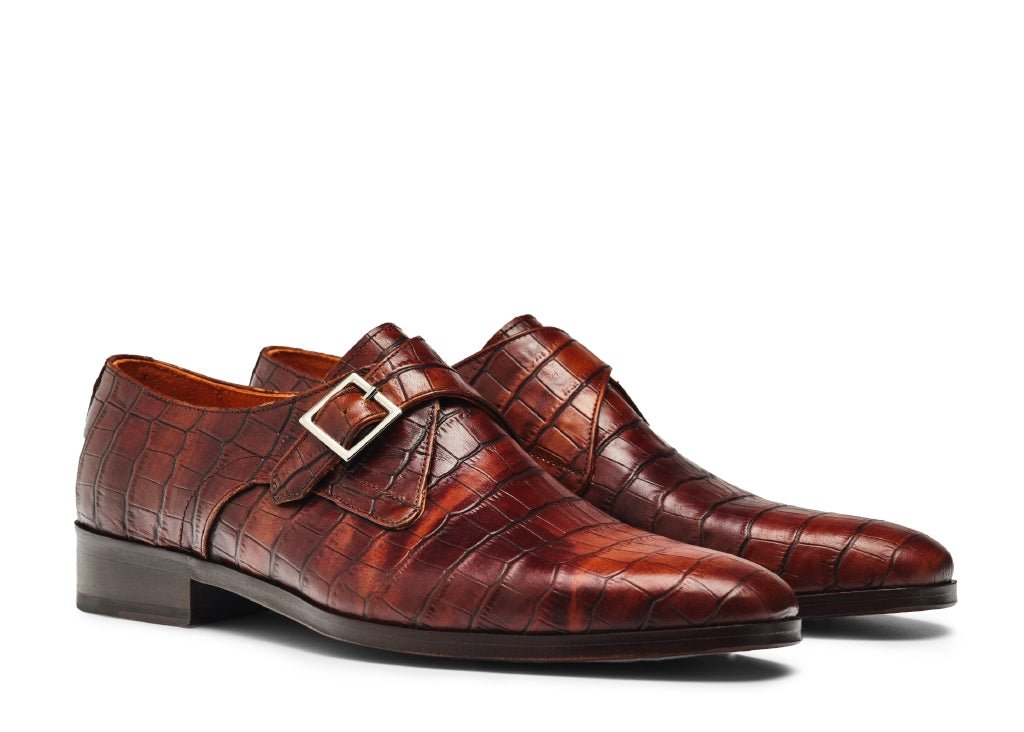 PANTOFI DE PIELE NATURALĂ CROCO TREVISO - MARSAY