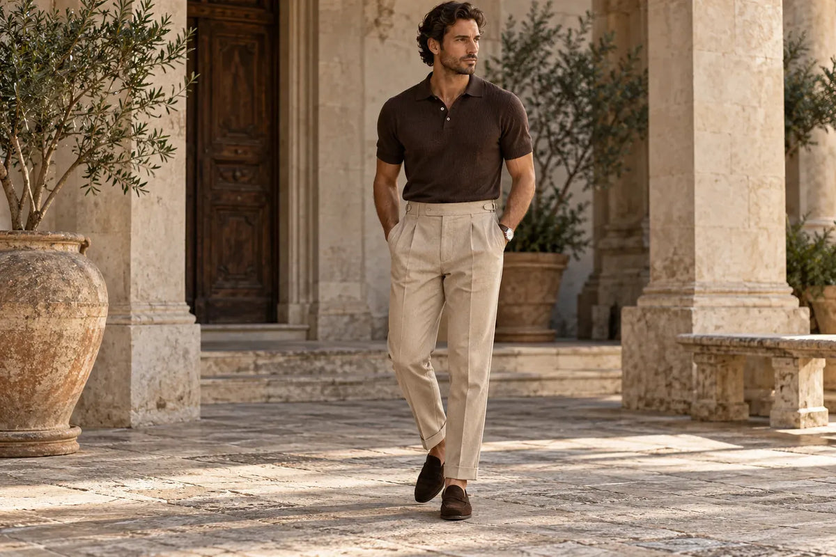 Pantaloni smart casual · imagine editorială MARSAY