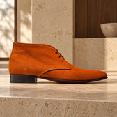 Ghete casual Alberobello Suede din piele întoarsă, de culoare cognac.