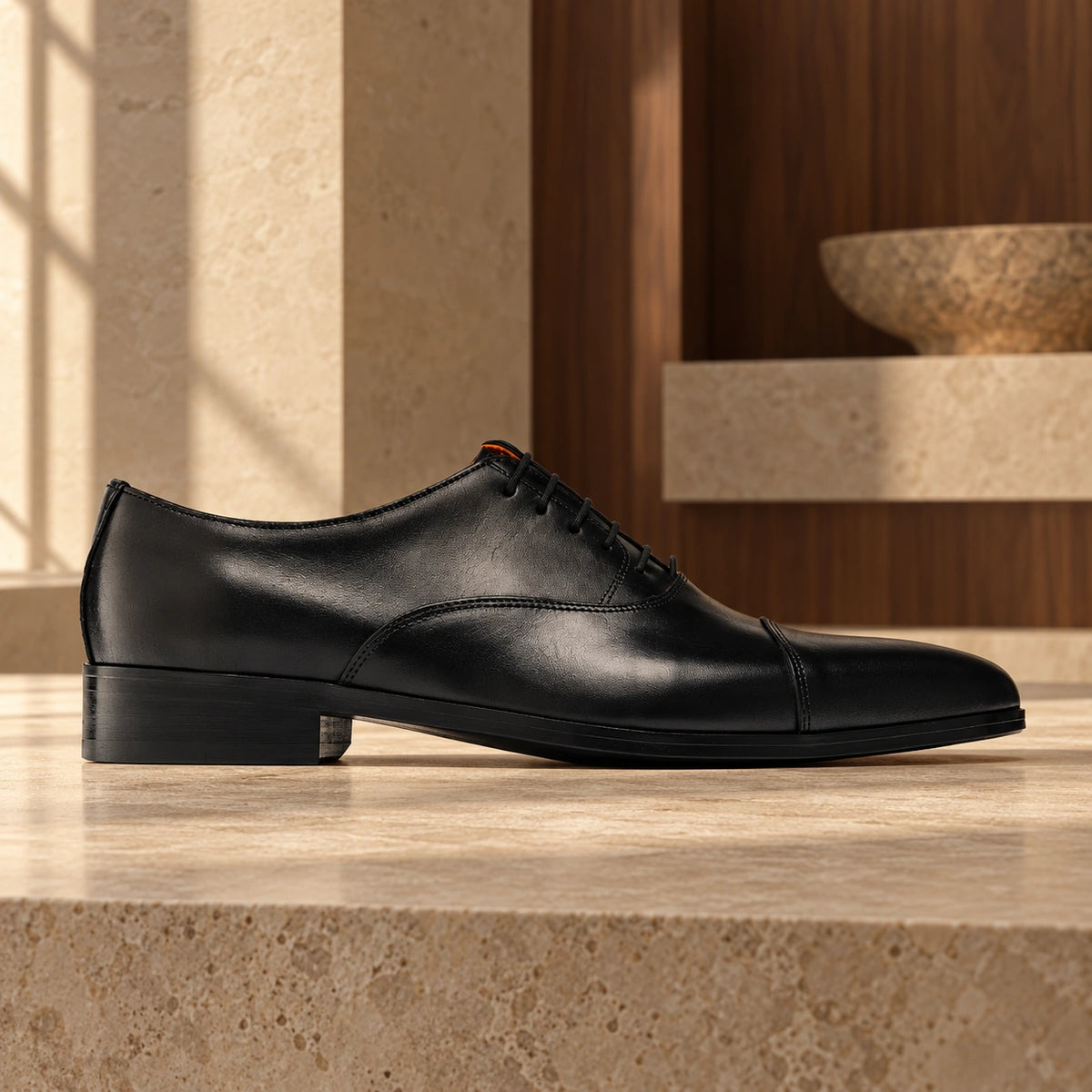 Pantofi oxford din piele naturală Cosenza, de culoare neagră.