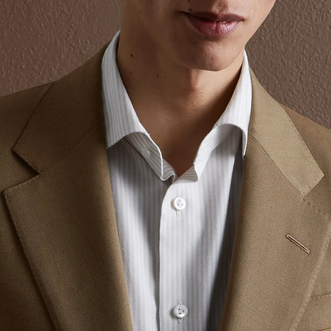 Warm Neutral Detail — ținută Made to Measure MARSAY din țesătură Ermenegildo Zegna Fall Winter 2026